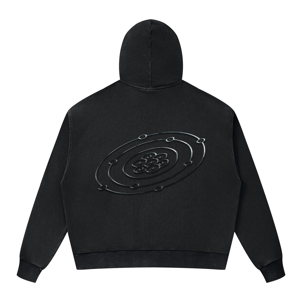 High Viber University Mineral Wash Full Zip Boxy Hoodie