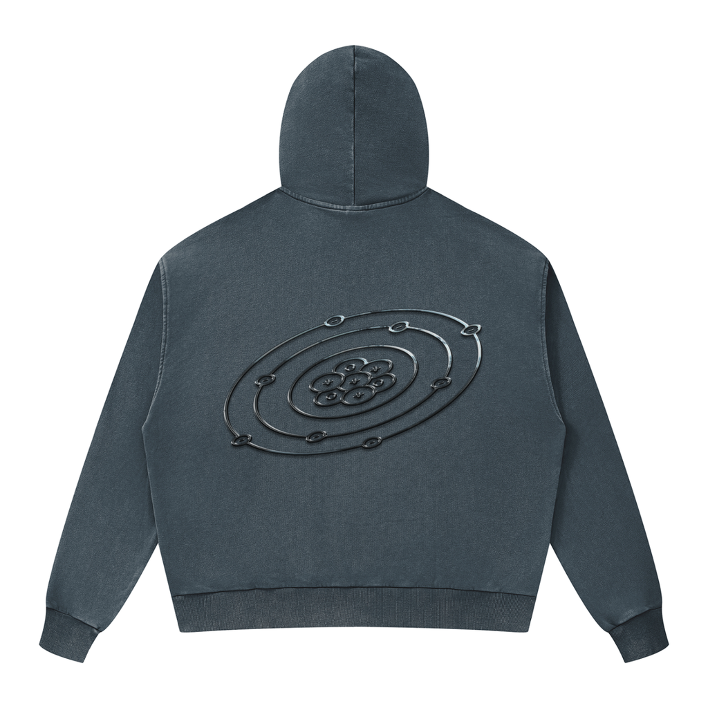 High Viber University Mineral Wash Full Zip Boxy Hoodie