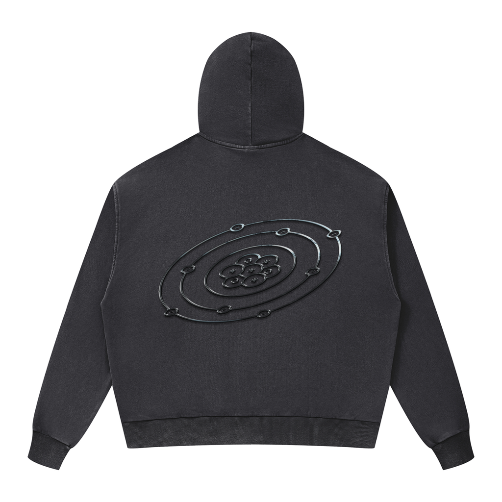 High Viber University Mineral Wash Full Zip Boxy Hoodie