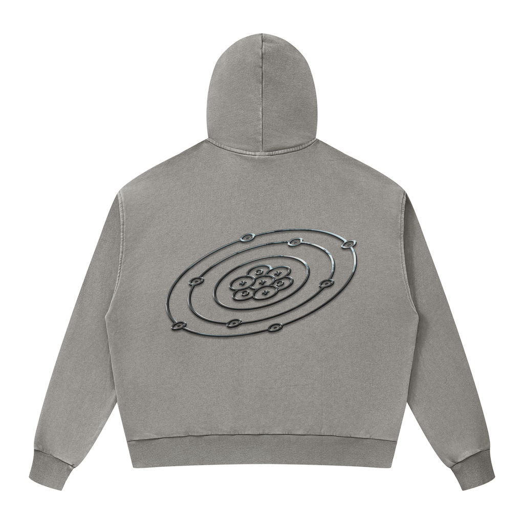 High Viber University Mineral Wash Full Zip Boxy Hoodie
